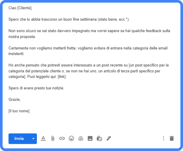 Email follow-up post proposta